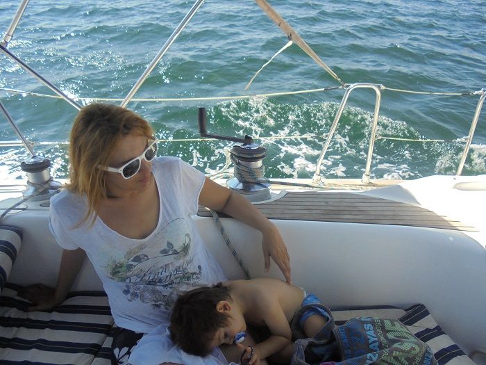 Cristina M vacaciones con niños Crucero a vela